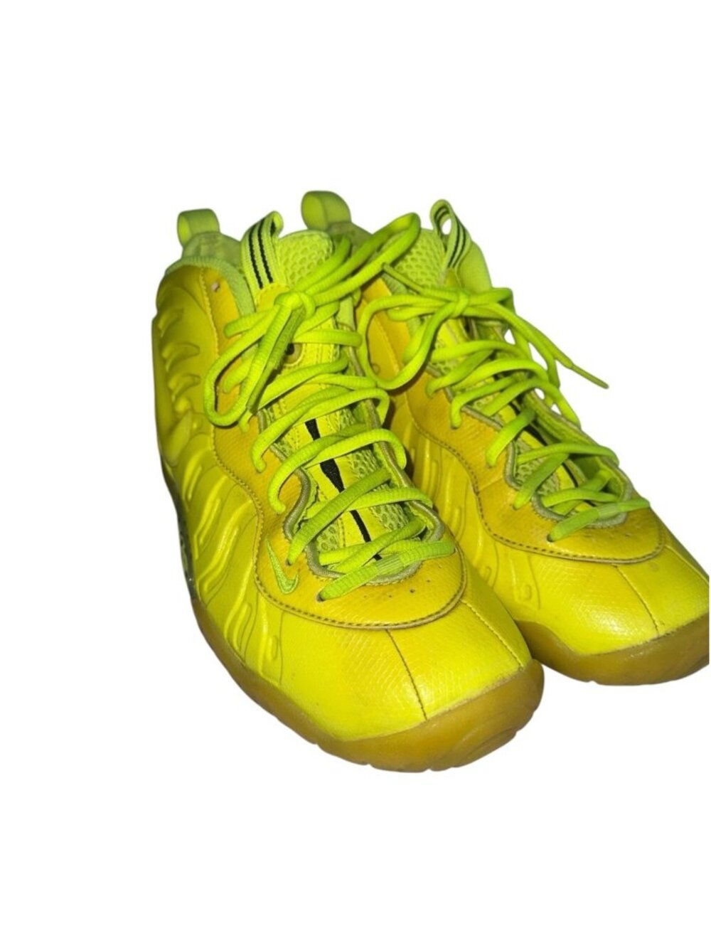 Nike Air Foamposite Pro Yellow High Top Sneakers Kids 6Y 644792-700